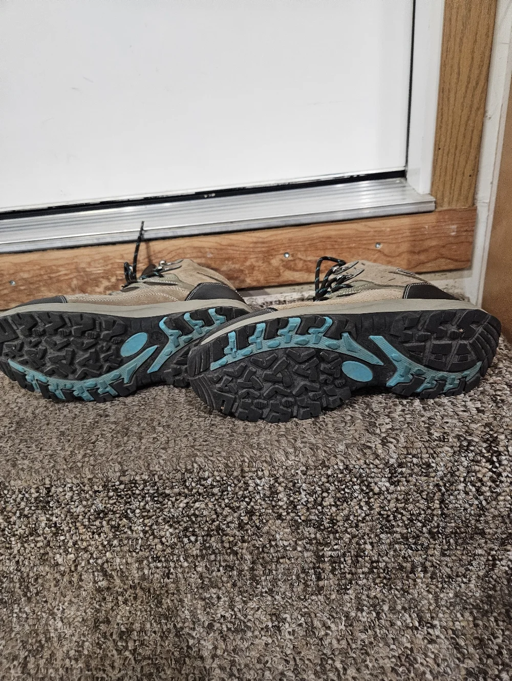 Denali Men's Brown Hiking Boots with Blue Accents Size 9